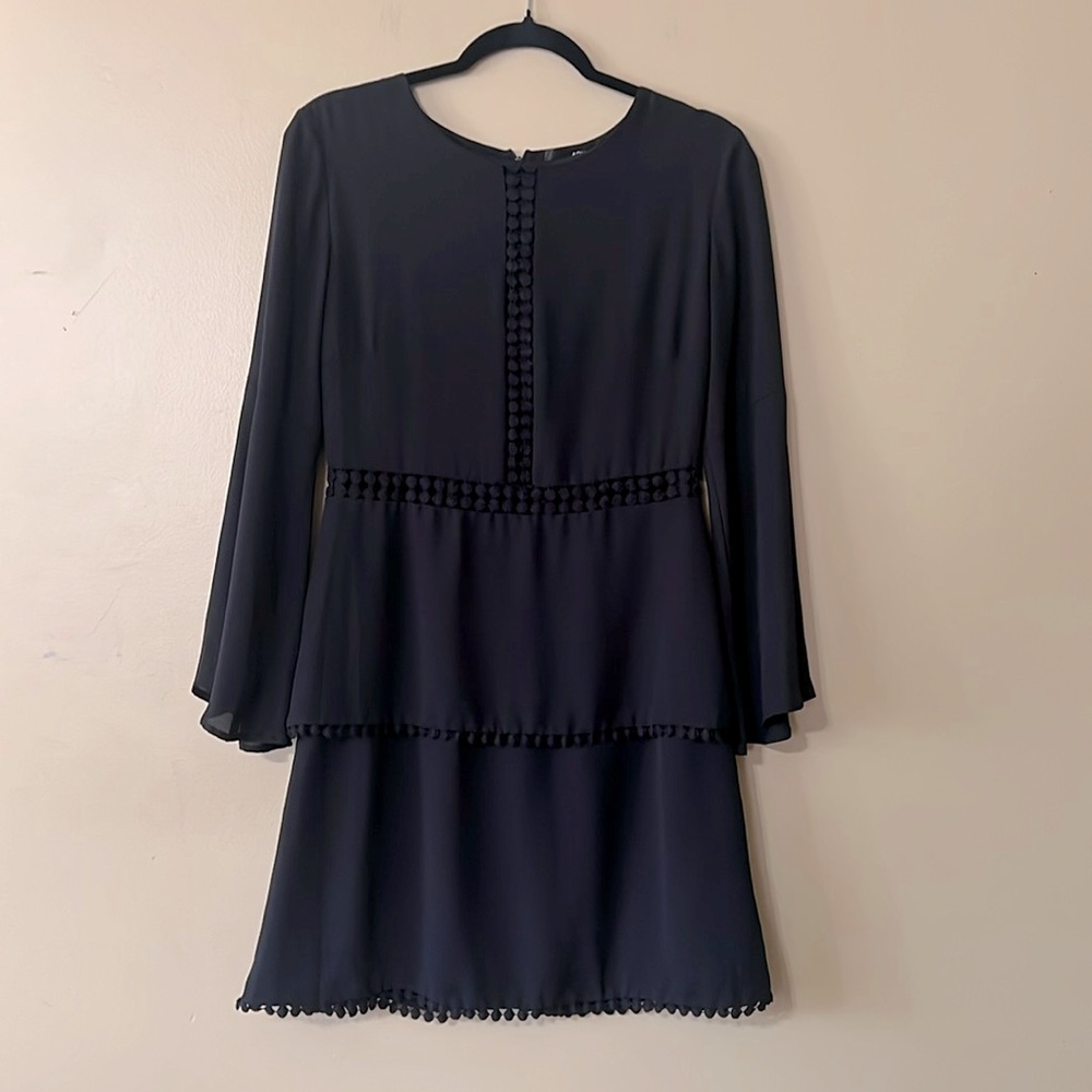 Aqua Elegant Black Long Sleeve Dress
